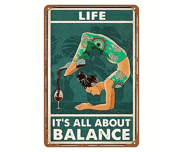 "It's all about balance" Blechschild 20 x 30cm