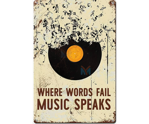"Where words fail" Blechschild 20 x 30 cm