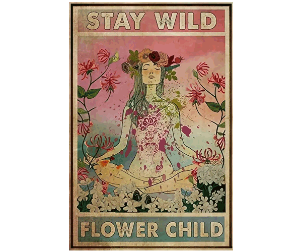 Blechschild "Stay wild flower child" 20 x 30 cm
