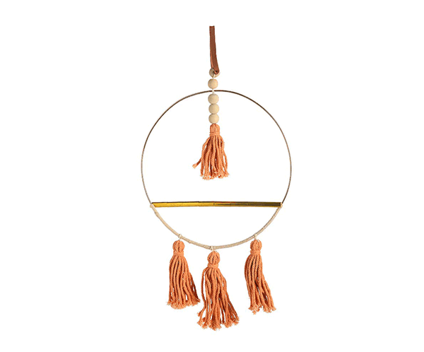 Wanddeko Boho-Ring rosé